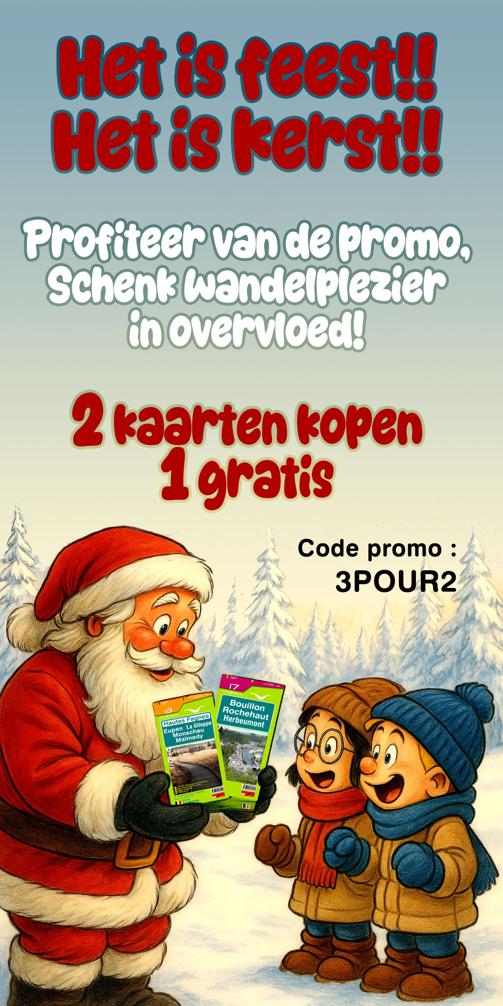 Kerstpromo Mini-Ardenne: 2 kaarten kopen, 1 gratis